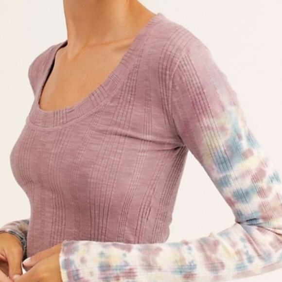 Free People Big Sur Tie Dye Long Sleeve Tee. Misty Mountain Color size Large - Picture 1 of 9